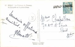 CPM Renac Le Chateau du Brossoy la Chapelle et la Piece d eau
