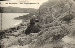 CPA Rotheneuf L Ermite sculptant les Rochers