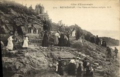 CPA Rotheneuf Une Visite aux Rochers Sculptes