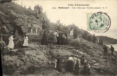 CPA Rotheneuf Une Visite aux Rochers Sculptes