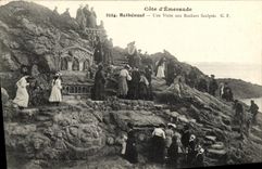 CPA Rotheneuf Une Visite aux Rochers Sculptes