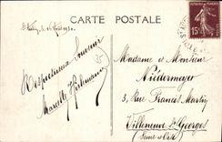 POSTAL Aubin santo D Aubigne de la VENDIMIA el lugar de L iglesia