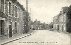 Tapa santa de Aubin D Aubigne de la POSTAL de la VENDIMIA de la calle principal