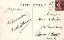 Tapa santa de Aubin D Aubigne de la POSTAL de la VENDIMIA de la calle principal