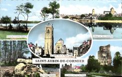 POSTAL MODERNA Aubin santo de la charca de Cormier de la torre vieja de la fuente mineral del amarrar D Ouee y de las ruinas