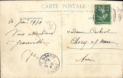 St Aubin de la POSTAL de la VENDIMIA de Cormier L nueva iglesia