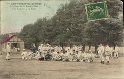 CPA St Aubin Du Cormier Au camp de la lande d Ouee Militaria 