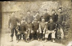 CARTE PHOTO St Aubin Du Cormier Soldats militaria