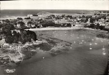 MODERN CARD Holy Briac Seen air Beach of SAlinette the castle of Nessay and the Guerin guard