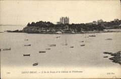 CPA Saint Briac L Ile de Nezay et le Chateau de Villebresme