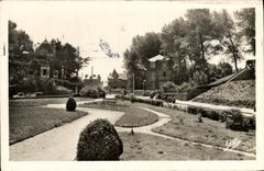 POSTAL MODERNA jardin público santo de Enogat de la playa