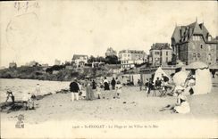 St Enogat de la POSTAL de la VENDIMIA la playa y los chalets del mar