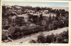 POSTAL de la VENDIMIA Saint Germain en Ille visto de la linea de Malo Saint