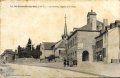 CPA St Germain sur lle Le Calvaire l Eglise et la Halle