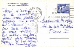 POSTAL MODERNA chalets lunares del St en la playa de Longchamps