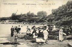 VINTAGE POSTCARD Holy Lunar the Beach the Villas Children