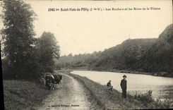 CPA Saint Malo de Phily Les Rochers et les Rives de la Vilaine Enfant Vache