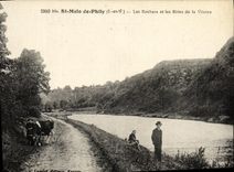 CPA Saint Malo de Phily Les Rochers et les Rives de la Vilaine Enfant Vache