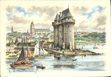 CPM Saint Servan Tour Solidor et le port