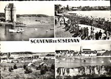 MODERN CARD Saint Servan Tour Solidor Plage of Low Fine sands Camp site of quotes the port