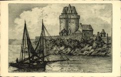 CPA St Servan La Tour solidor Bateau