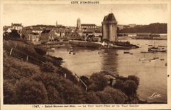 CPA Saint Servan sur Mer Le Port Saint Pere et la Tour Solidor