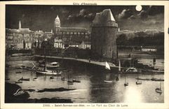 CPA Saint Servan sur Mer Le Port au Clair de Lune