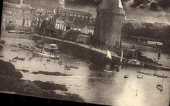 CPA Saint Servan sur Mer Le Port au Clair de Lune