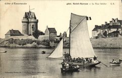 CPA Saint Servan La Tour Solidor Bateau enfants