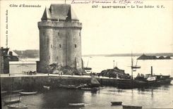 CPA Saint Servan La Tour Solidor Bateau