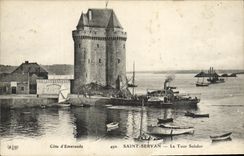 CPA Saint Servan La Tour Solidor Bateau