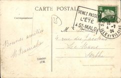 St Servan de la POSTAL de la VENDIMIA visto hacia el puerto tomado de los barcos de Solidor de la torre