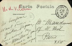 POSTAL Vignoc de la VENDIMIA visto de la ciudad y del camino de Langouet