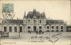 VINTAGE POSTCARD Pane Train station