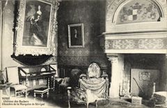 VINTAGE POSTCARD Pane Castle of the Rocks Room of the Marchioness of Sevigne
