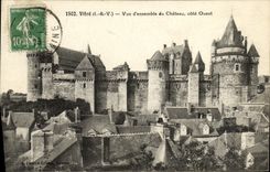 POSTAL D vista cristal de la VENDIMIA junto de la costa oeste del castillo