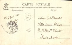 Cristal de la POSTAL de la VENDIMIA los cuarteles del militaria visto 70eme del jardin público