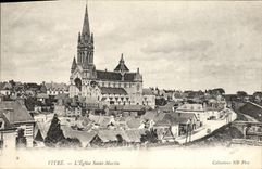 Cristal L iglesia Martin de la POSTAL de la VENDIMIA Saint