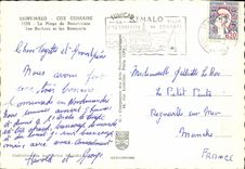 MODERN CARD Holy Malo the Beach of Bonsecours Rocks and Walls