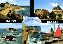 CPM Saint Malo Les remparts Le chateau Echappee vers Dinard Tour solidor