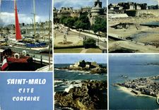 MODERN CARD Holy Malo ISCED Corsair the large door and the basin of the yachts the castle Carries St Vincent