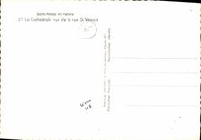 CPM Saint Malo en Rulnes La Cathedrale Vue De la Rue st Vincent Militaria 1944