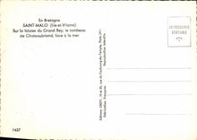 MODERN CARD Holy Malo On Cliff of the Large Bey the Tomb of Chateubriand vis a vis the sea