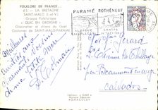 CPM Saint Malo Groupe Folklorique Quic en Groigne Chiennetier et chiens de Guet Costumes de Saint malo Parame