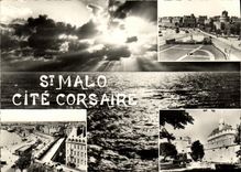 MODERN CARD Holy Malo ISCED Corsair the castle walls the basin and the castle