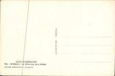 VINTAGE POSTCARD St Malo the Furrow By Heavy weather