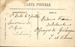 VINTAGE POSTCARD St Malo the Casino and the Basin Seen of the Walls Sailing Boat