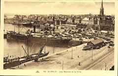 VINTAGE POSTCARD Holy Malo Basins and the Boat City