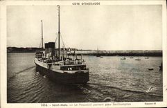 CPA Saint Malo Le Paquebot Partant Pour Southampton Bateau