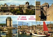 MODERN CARD Saint Malo St Servan quotes corsair the castle and carries St Vincent Quic in Broigne